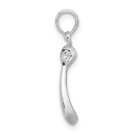 Sterling Silver Wishbone Pendant, Sleek Polished Charm Symbolizing Luck and Fortune, Unisex Jewelry