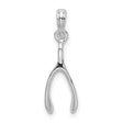 Sterling Silver Wishbone Pendant, Sleek Polished Charm Symbolizing Luck and Fortune, Unisex Jewelry