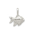 Sterling Silver Fish Pendant Charm with Detailed Scales and Fins, Christian Symbol Jewelry