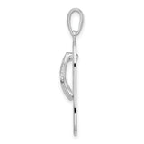 Sterling Silver Flip-Flop Pendant with Tropical Flower Cutout Design