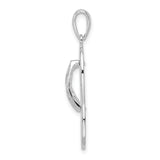 Sterling Silver Flip-Flop Pendant with Seashell and Floral Cutout Design