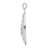Polished Oval Butterflies Charm Pendant in Real 925 Sterling Silver