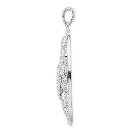 Polished Oval Butterflies Charm Pendant in Real 925 Sterling Silver