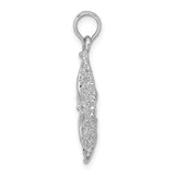 Sterling Silver Starfish Pendant with Filigree Design, Nautical Ocean Theme for Women