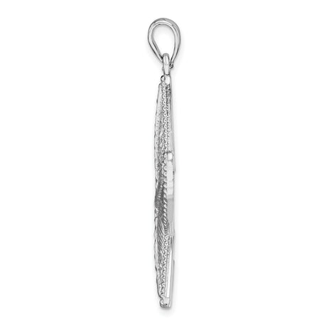 Sterling Silver Starfish Pendant with Diamond-Cut Textured Finish, Nautical Ocean Theme