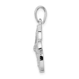 Sterling Silver Starfish Pendant with Textured Detailing and Ocean Theme