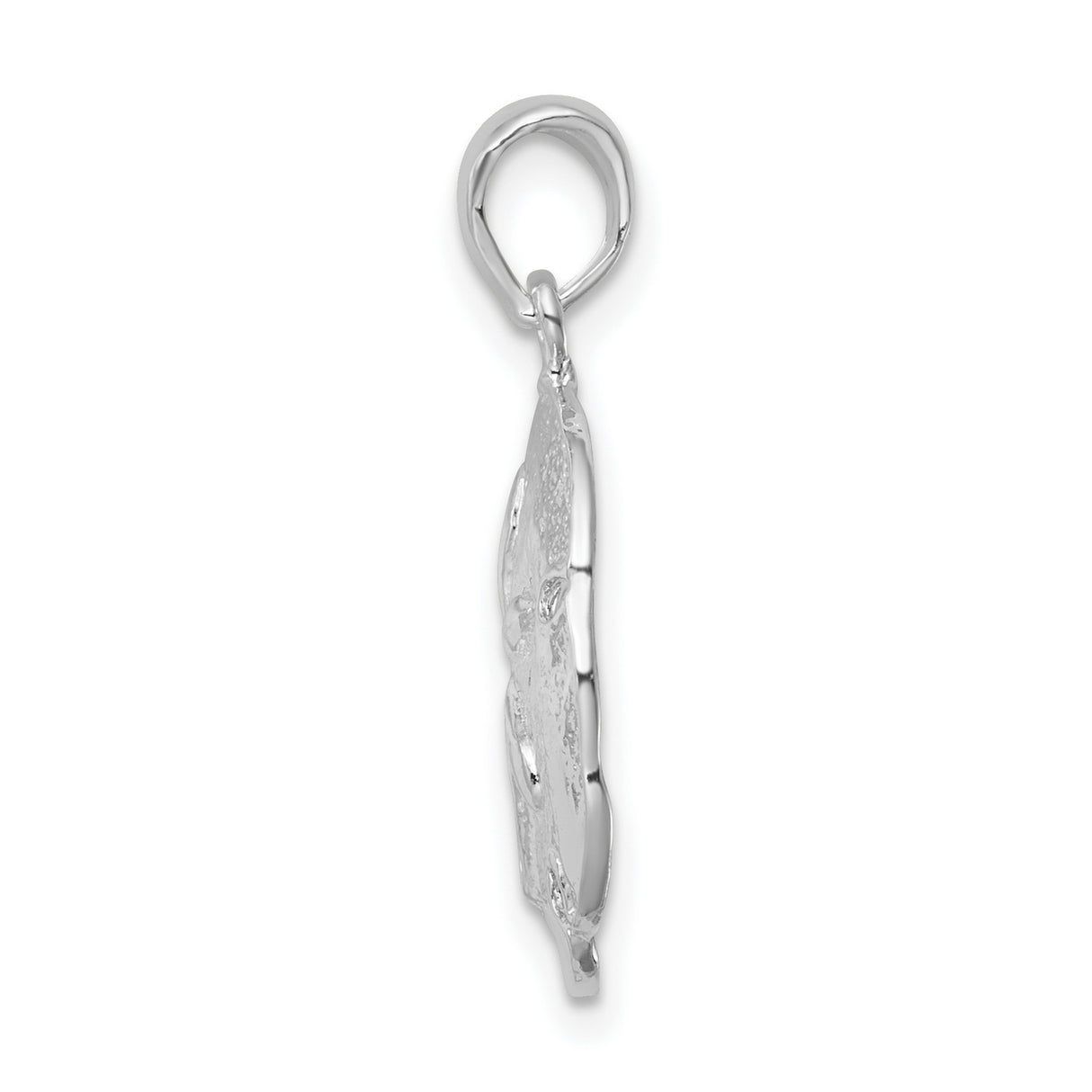 Sterling Silver Sand Dollar Pendant with Detailed Sea Life Nautical Design for Women