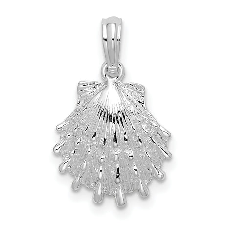 Sterling Silver Scallop Shell Pendant, Camino de Santiago Spiritual Travel Charm for Women