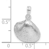 Sterling Silver Seashell Pendant, Detailed Clam Shell Design, Ocean Themed Beach Jewelry for Women