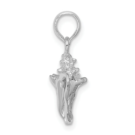 Sterling Silver Seashell Pendant, Textured Conch Shell, Nautical Beach Style Jewelry for Women