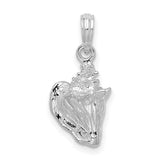 Sterling Silver Seashell Pendant, Textured Conch Shell, Nautical Beach Style Jewelry for Women