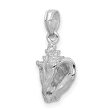 Sterling Silver Seashell Pendant, Textured Conch Shell, Nautical Beach Style Jewelry for Women