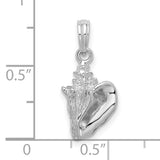 Sterling Silver Seashell Pendant, Textured Conch Shell, Nautical Beach Style Jewelry for Women
