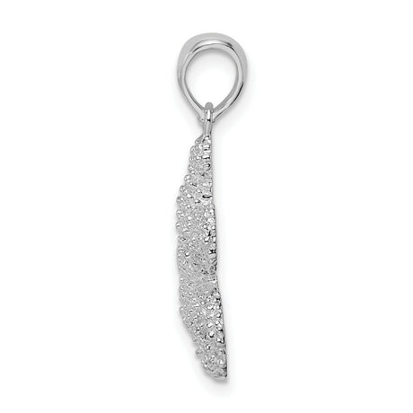 Sterling Silver Starfish Pendant, Textured Finish, Nautical Ocean Theme Charm for Women or Unisex