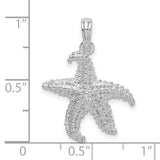Sterling Silver Starfish Pendant, Textured Ocean-Inspired Coastal Charm for Women