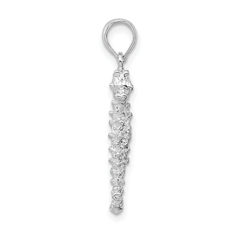 Polished 3-D Seahorse Charm Pendant in Real 925 Sterling Silver