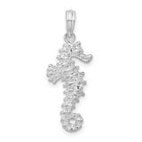 Polished 3-D Seahorse Charm Pendant in Real 925 Sterling Silver