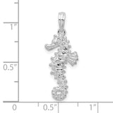 Polished 3-D Seahorse Charm Pendant in Real 925 Sterling Silver