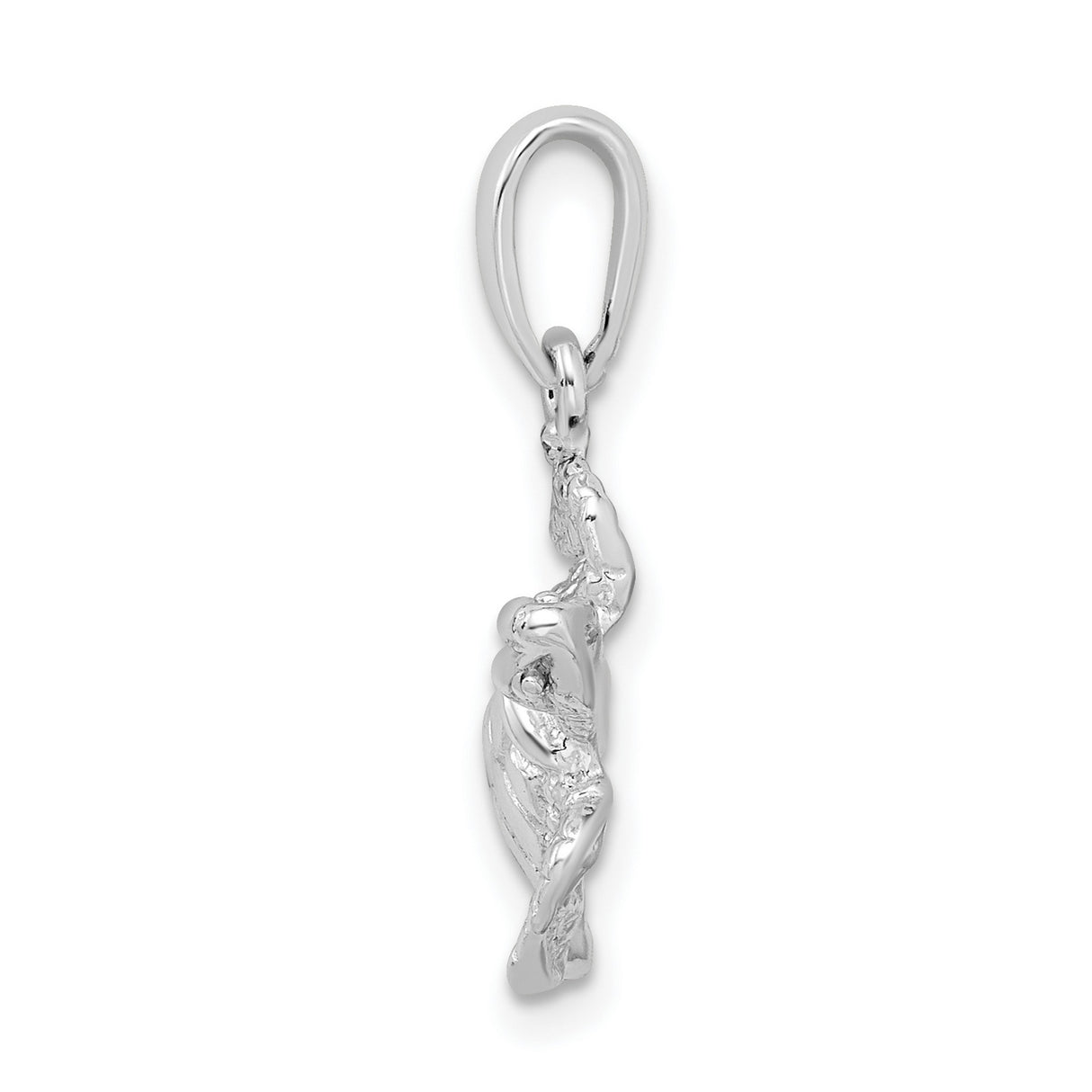 Sterling Silver Sea Turtle Pendant with Textured Shell, Ocean Animal Jewelry for Women