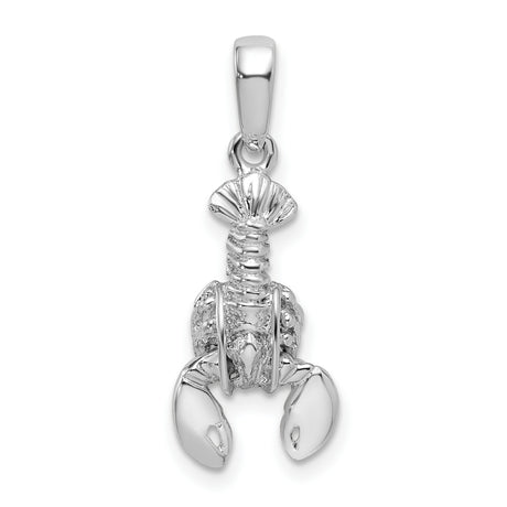 Sterling Silver Lobster Pendant, 3D Movable Crustacean Design, Nautical Jewelry for Women or Unisex Wear