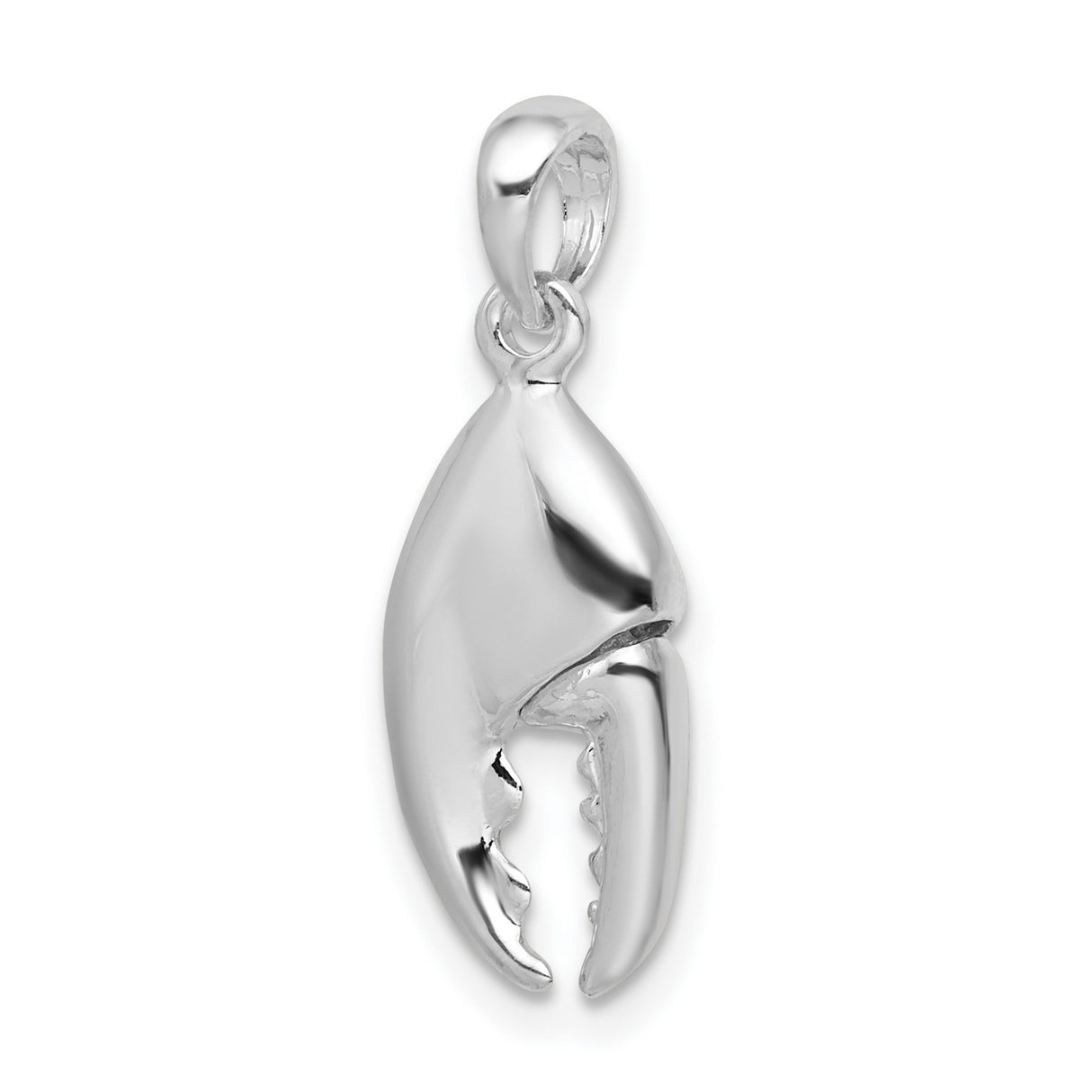 Sterling Silver Lobster Claw Pendant, Realistic Marine Animal Design, Nautical Theme Unisex Jewelry