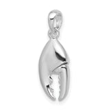 Sterling Silver Lobster Claw Pendant, Realistic Marine Animal Design, Nautical Theme Unisex Jewelry