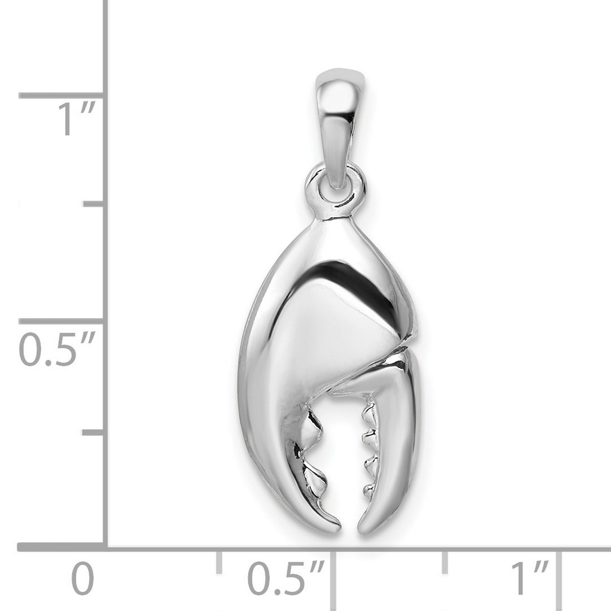 Sterling Silver Lobster Claw Pendant, Realistic Marine Animal Design, Nautical Theme Unisex Jewelry