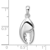 Sterling Silver Lobster Claw Pendant, Realistic Marine Animal Design, Nautical Theme Unisex Jewelry