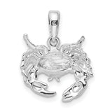 Sterling Silver Crab Pendant with Celestial and Zodiac Cancer Design