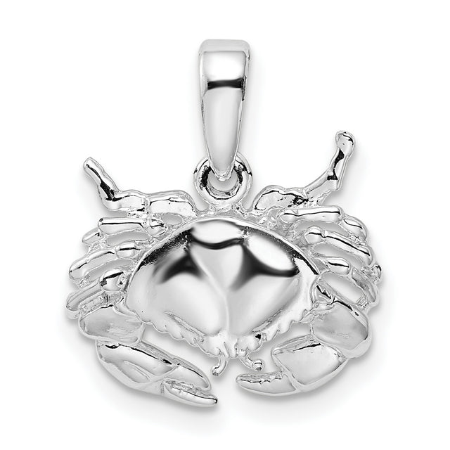 Sterling Silver Crab Pendant with Celestial and Zodiac Cancer Design