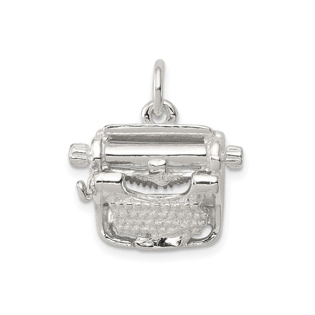 Sterling Silver Typewriter Pendant, Vintage Writer Jewelry for Authors and Book Lovers
