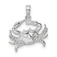 Sterling Silver Crab Pendant with Marine Life Design, Zodiac Cancer Symbol Jewelry