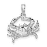 Sterling Silver Crab Pendant with Marine Life Design, Zodiac Cancer Symbol Jewelry
