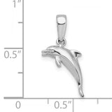 Sterling Silver Dolphin Pendant, 3D Jumping Ocean Theme Marine Life Charm for Women or Unisex