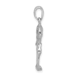 Sterling Silver Flamingo Pendant with Detailed Standing Bird Design, Tropical Nature-Inspired Jewelry