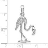 Sterling Silver Flamingo Pendant with Detailed Standing Bird Design, Tropical Nature-Inspired Jewelry