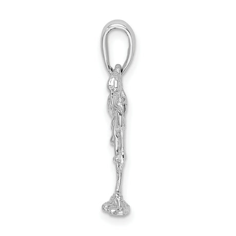 Sterling Silver Flamingo Pendant with Delicate Bird Charm, Tropical Wildlife Theme