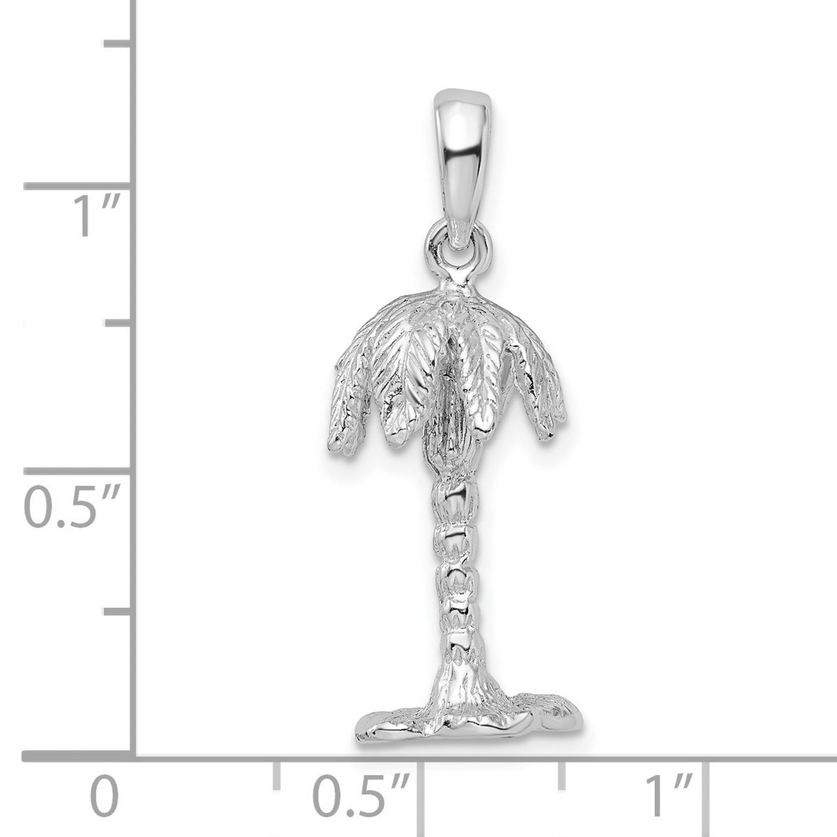 Sterling Silver Palm Pendant with Tropical Tree Design, Nature-Inspired Beach Jewelry