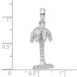 Sterling Silver Palm Pendant with Tropical Tree Design, Nature-Inspired Beach Jewelry