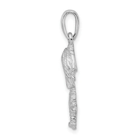Sterling Silver Palm Tree Pendant, Tropical Island Design, Coastal Summer Jewelry for Women or Unisex Wear