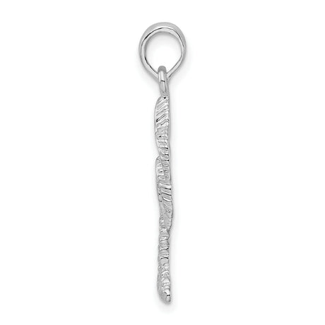 Sterling Silver Palm Tree Pendant with Textured Tropical Design, Coastal Beach Theme