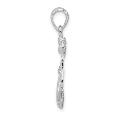 Sterling Silver Anchor Pendant with Rope Detail, Nautical Theme, Unisex Charm