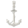 Sterling Silver Anchor Pendant with Rope Detail, Nautical Symbol of Strength and Hope