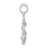 Sterling Silver Anchor Pendant with Rope Detail, Nautical Christian Symbol for Men and Women