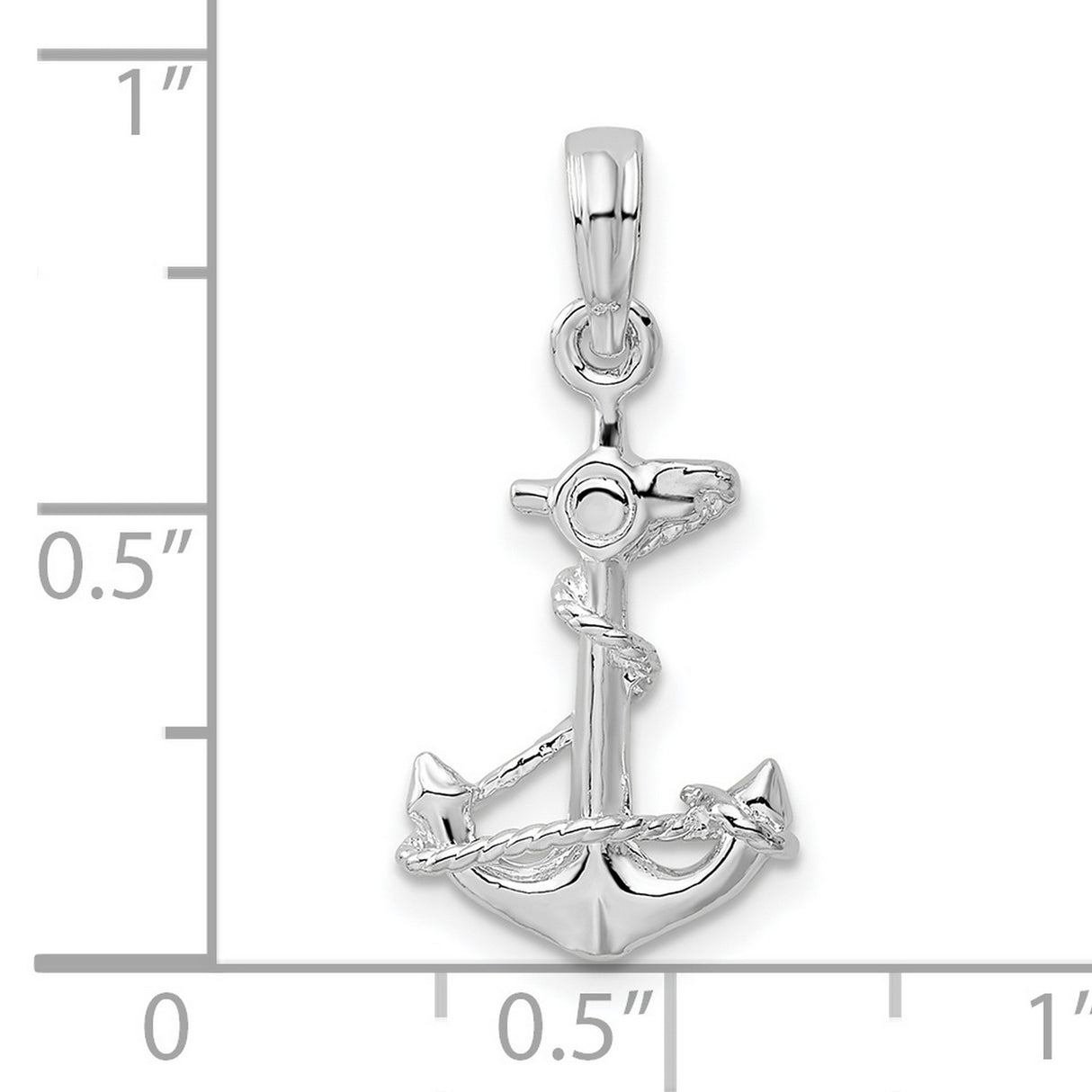 Sterling Silver Anchor Pendant with Rope Detail, Nautical Christian Symbol for Men and Women
