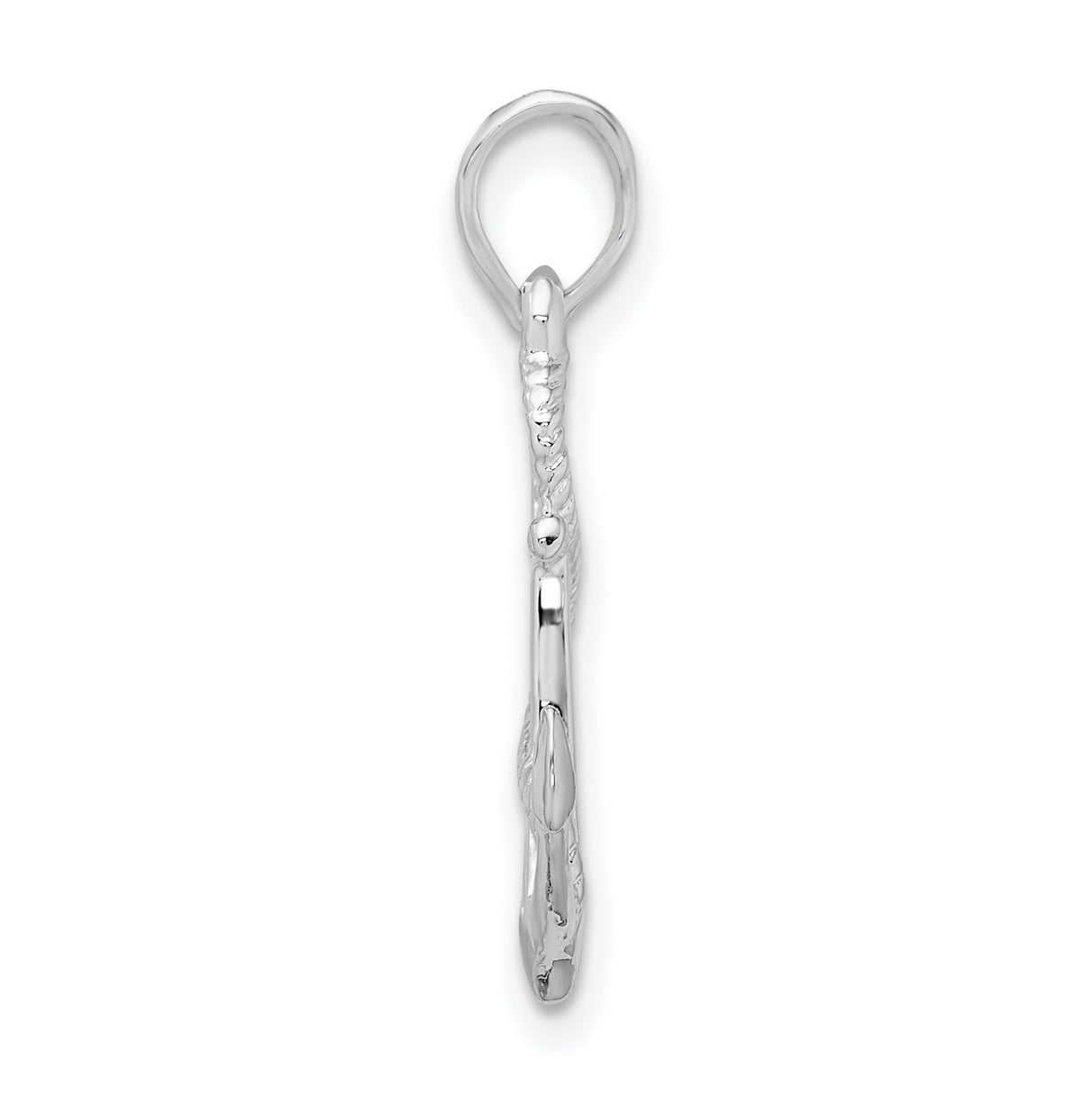 Sterling Silver Anchor Pendant with Rope Detail, Nautical Maritime Theme for Men or Women