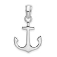 Sterling Silver Anchor Pendant, Polished Nautical Christian Symbol for Men or Women