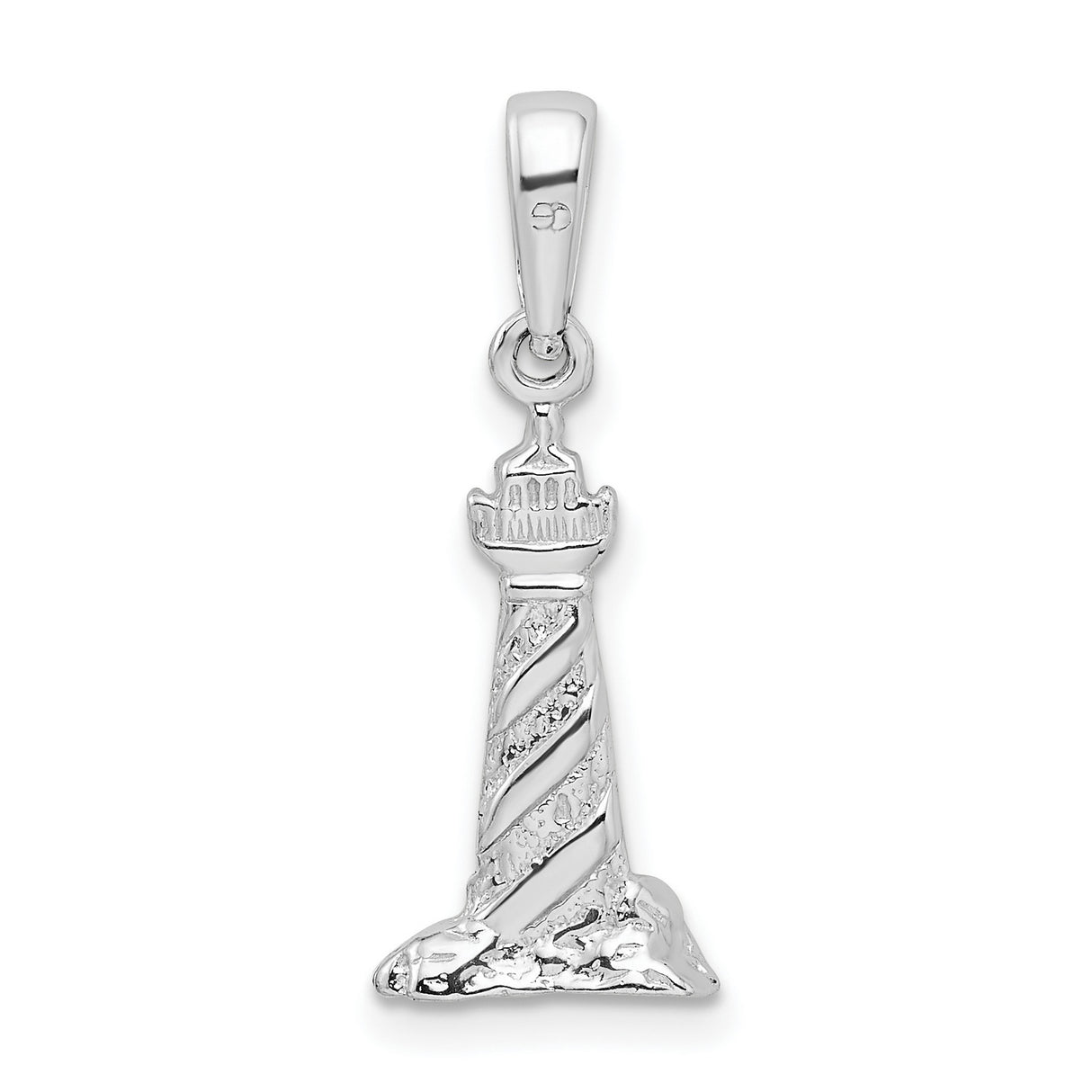 Sterling Silver Lighthouse Charm Pendant, Nautical Coastal Design for Women or Unisex