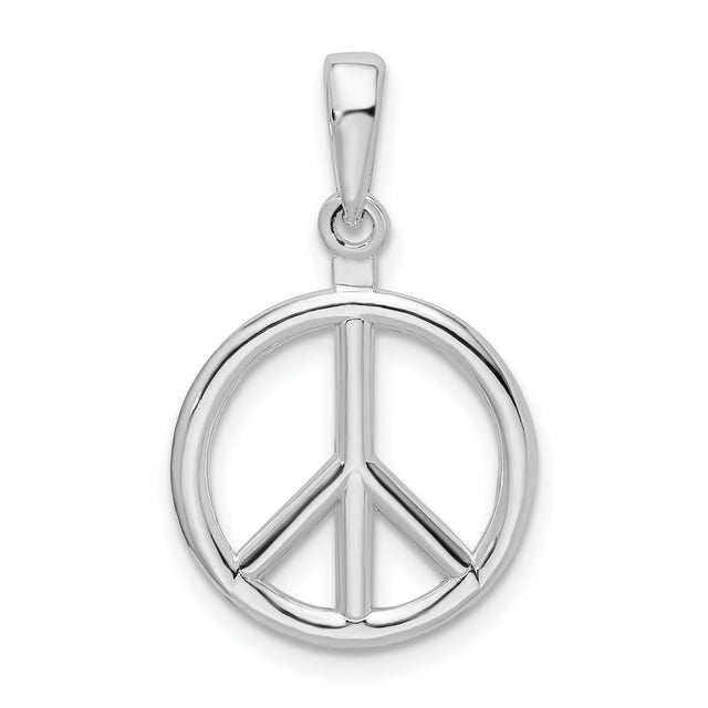 Sterling Silver Peace Sign Pendant, Open Circle Symbolic Jewelry, Unisex Boho Charm
