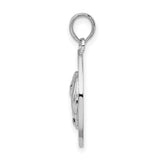 Sterling Silver Dolphin Pendant with Heart-Shaped Two Dolphins, Turks Caicos Theme, Nautical Jewelry